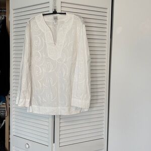 Craig Taylor Elegant White Embroidered Women's Top